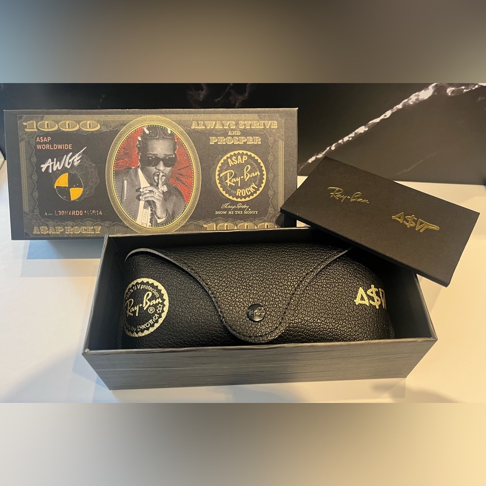 Special Edition ASAP Rocky black Ray-ban sunglasses - Picture 5 of 6